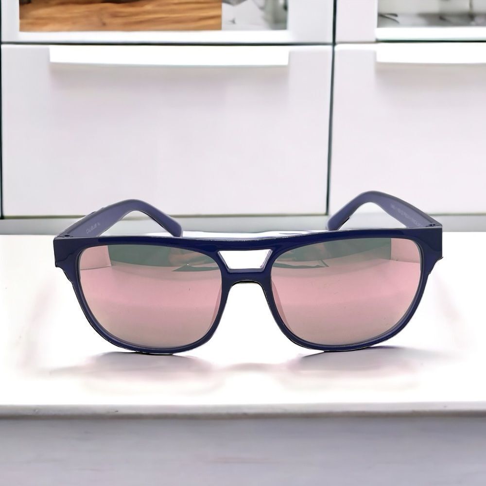 Fashion Sunglasses Deep Cobalt Blue with Pink Mirrored Lens